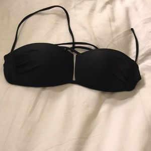 Aerie Black Strapless Bikini Top